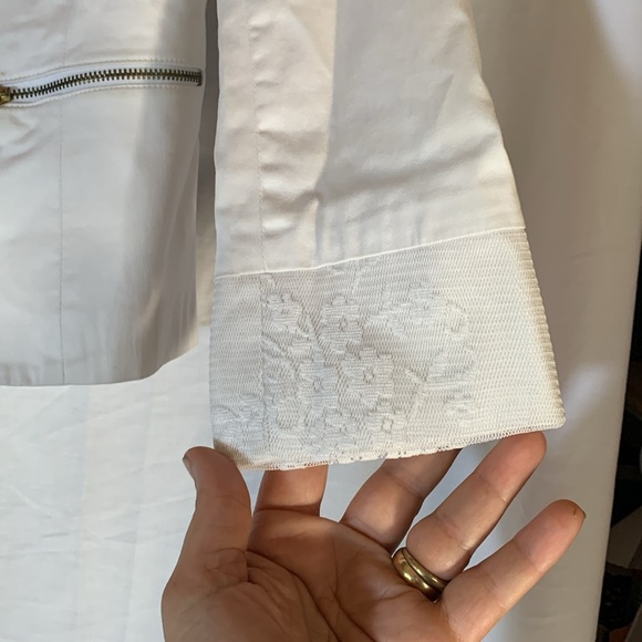 Twee Coastal Women's Small White Blazer Jacket Preppy Academia Career Stretchy - Picture 3 of 6